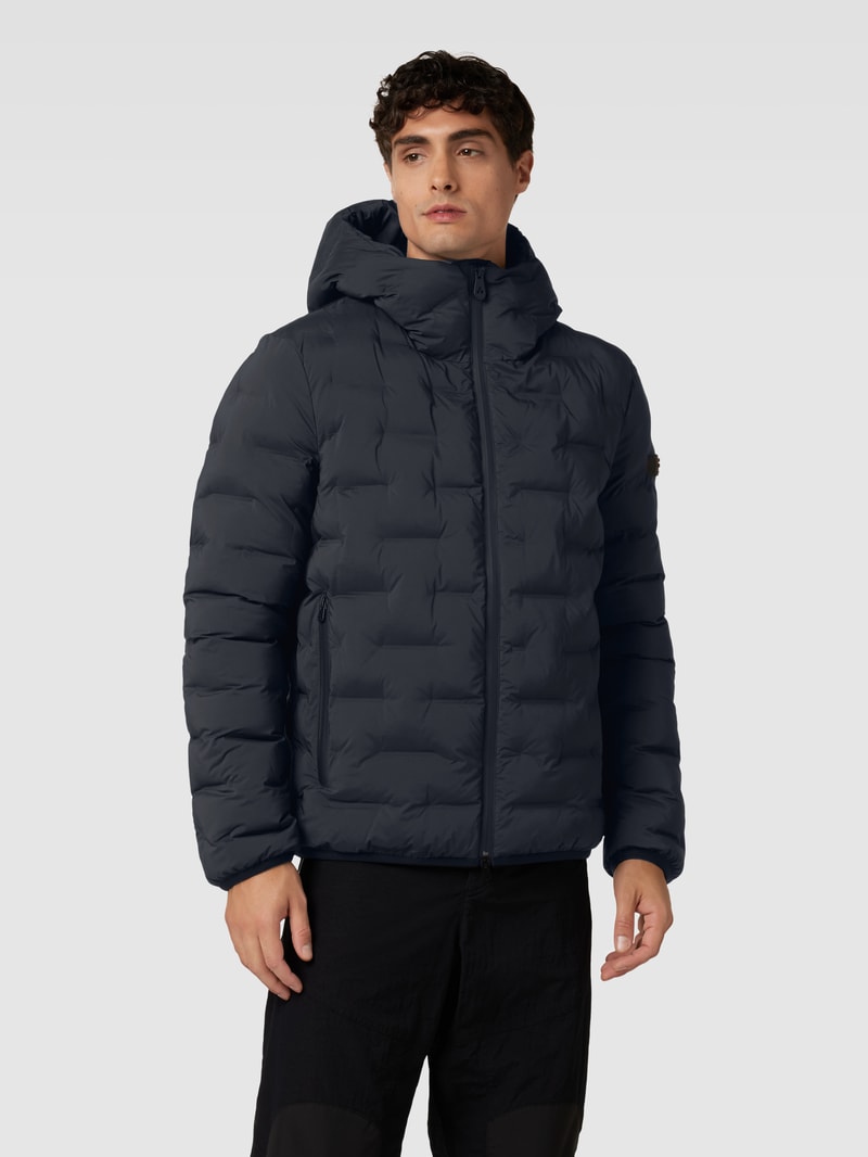 Jacke mit Strukturmuster Modell 'BRANDO' in schwarz