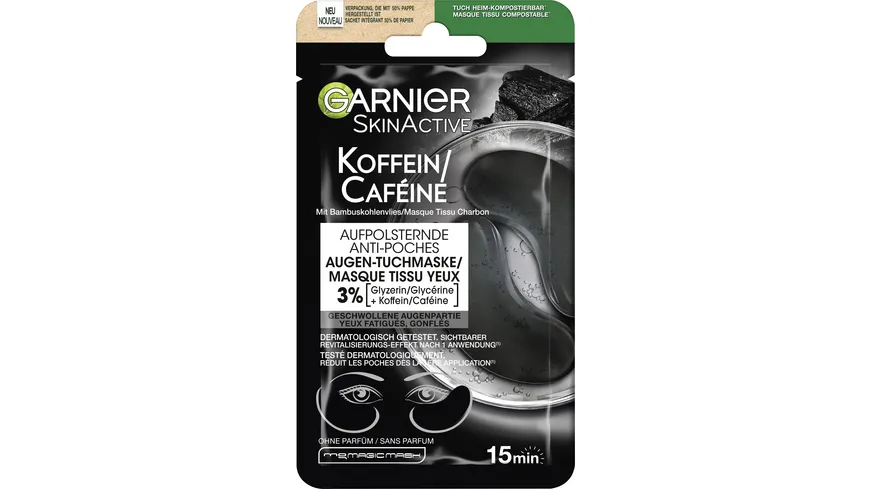 Garnier SkinActive Koffein aufpolsternde Augen-Tuchmaske