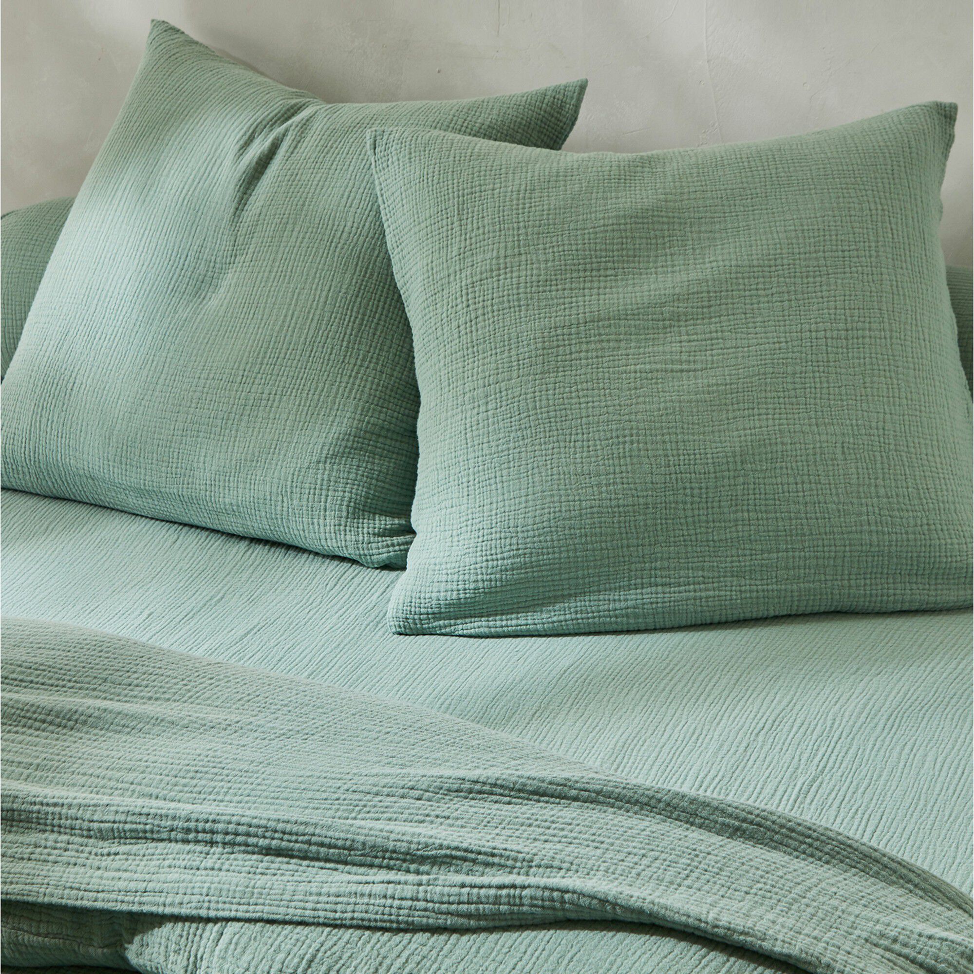 Linge de lit uni en triple gaze de coton