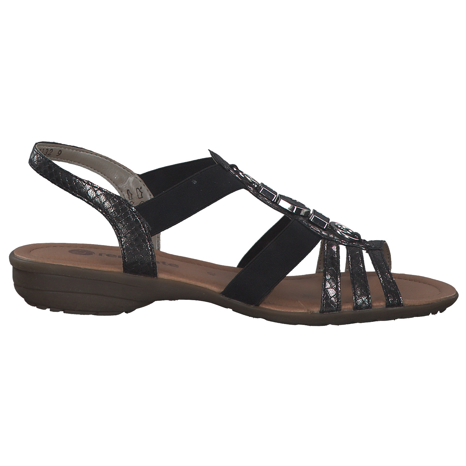 Remonte R3654, Keilsandaletten, Damen, schwarz/schwarz