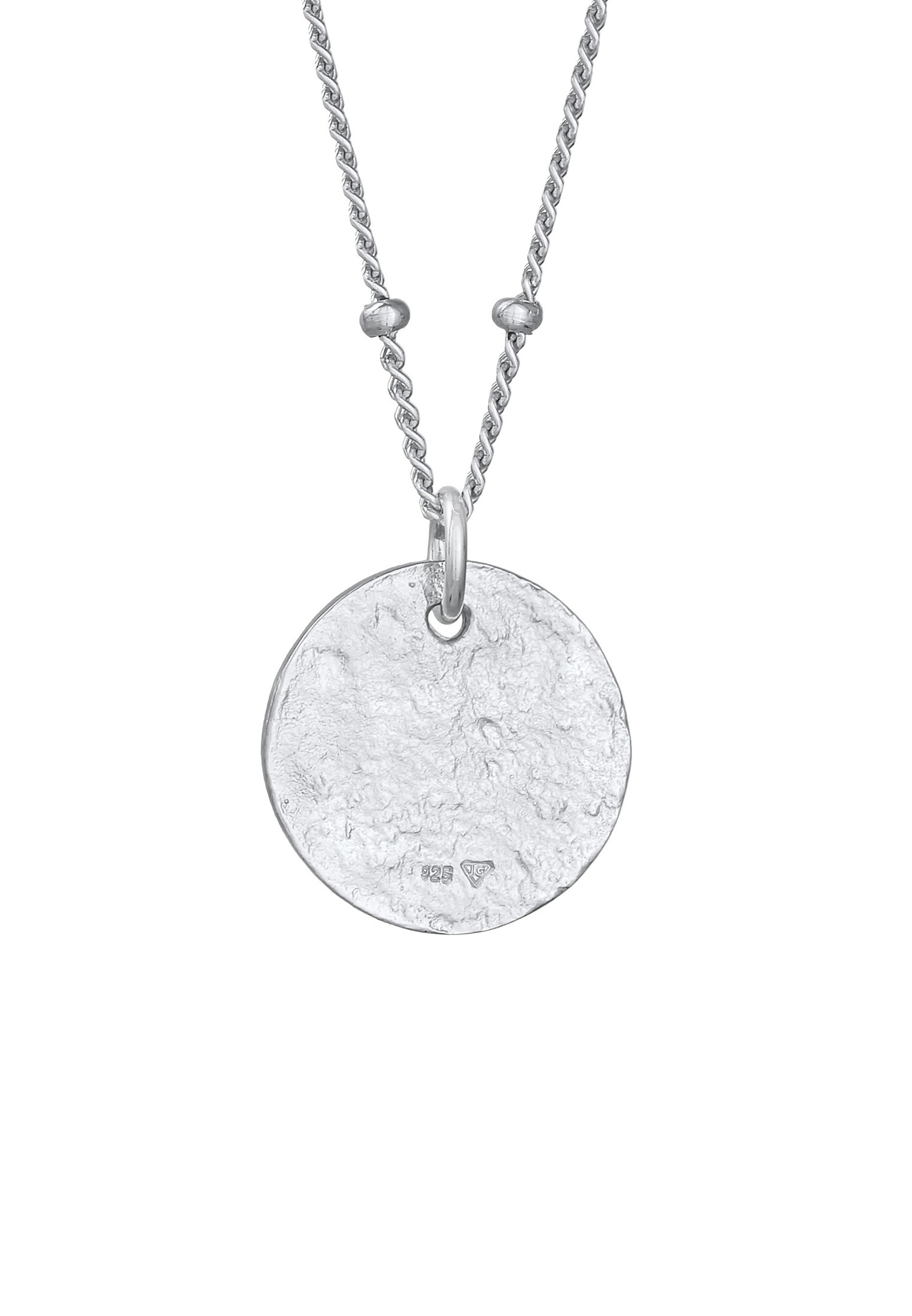 Colgante de bola Elli para mujer, placa martillada en plata de ley 925.