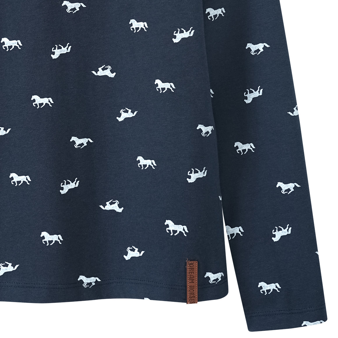 Mädchen Langarmshirt mit Pferde-Allover