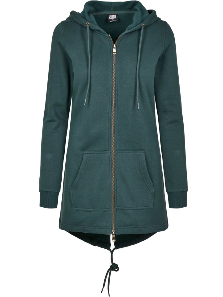 Urban Classics Urban Classics Zip-Kapuzenpullover in bottlegreen günstig kaufen