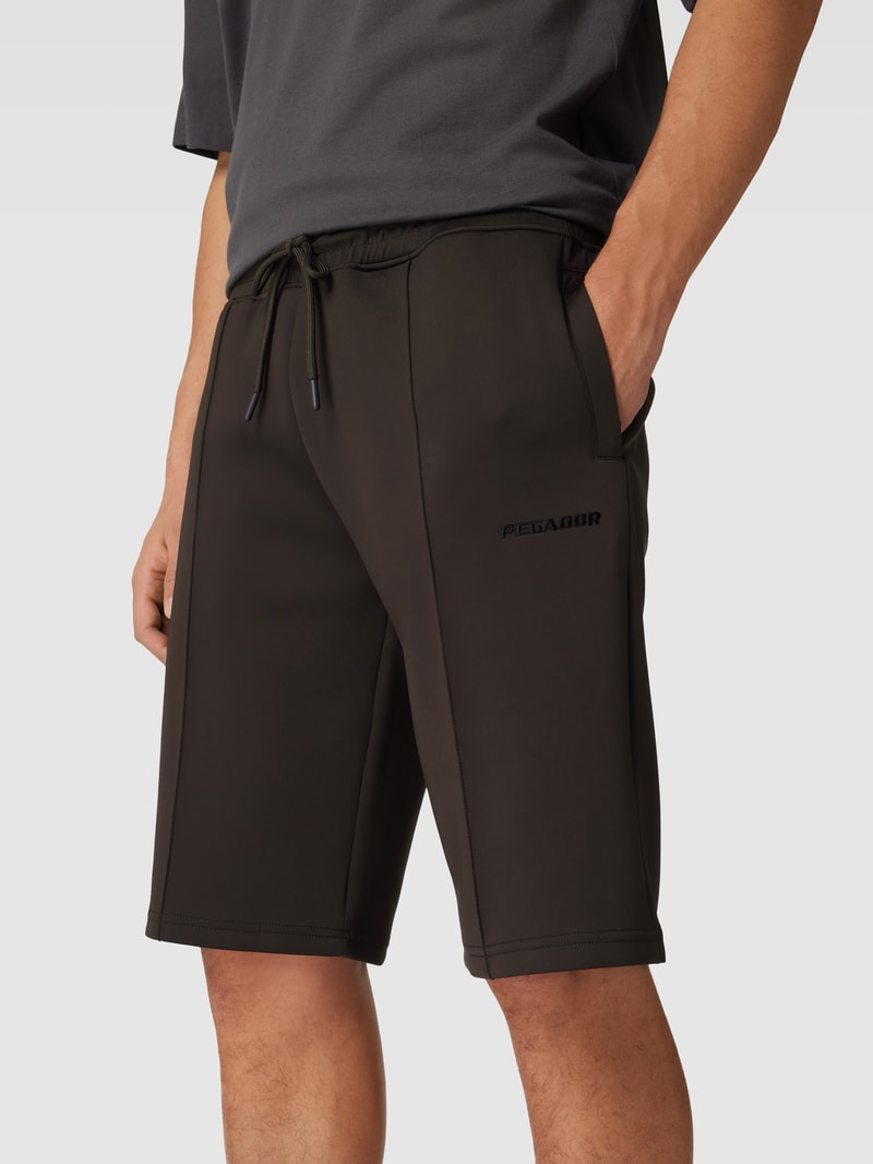 Sweatshorts mit Label-Stitching Modell 'Tripp' in schwarz