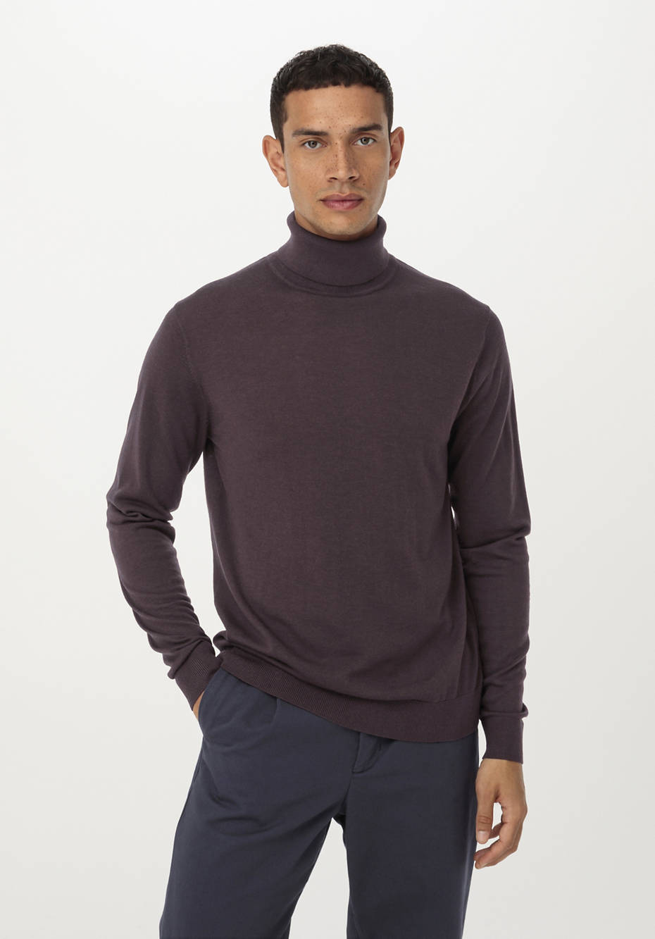 Rollkragen-Pullover aus reiner Bio-Merinowolle