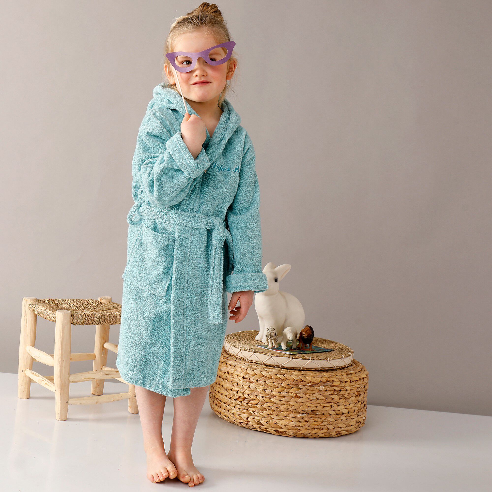 Peignoir enfant éponge à capuche personnalisable