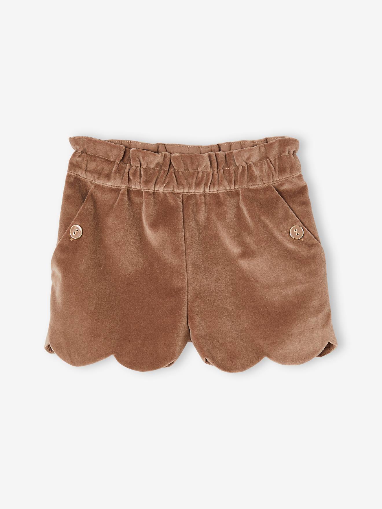 Short en velours fille moka
