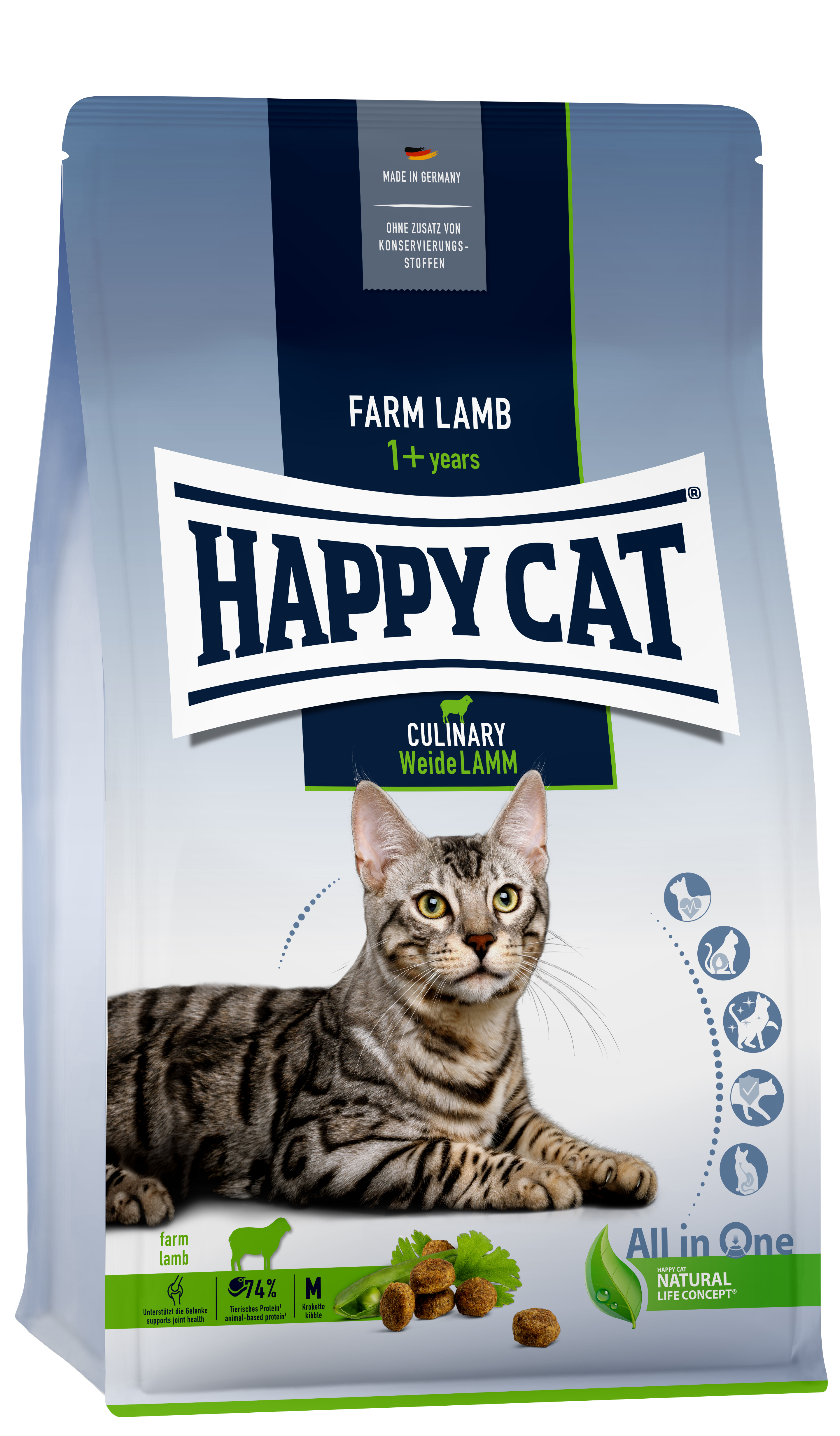 HAPPY CAT Trockenfutter HAPPY CAT Culinary Adult Weide Lamm 1,3 kg