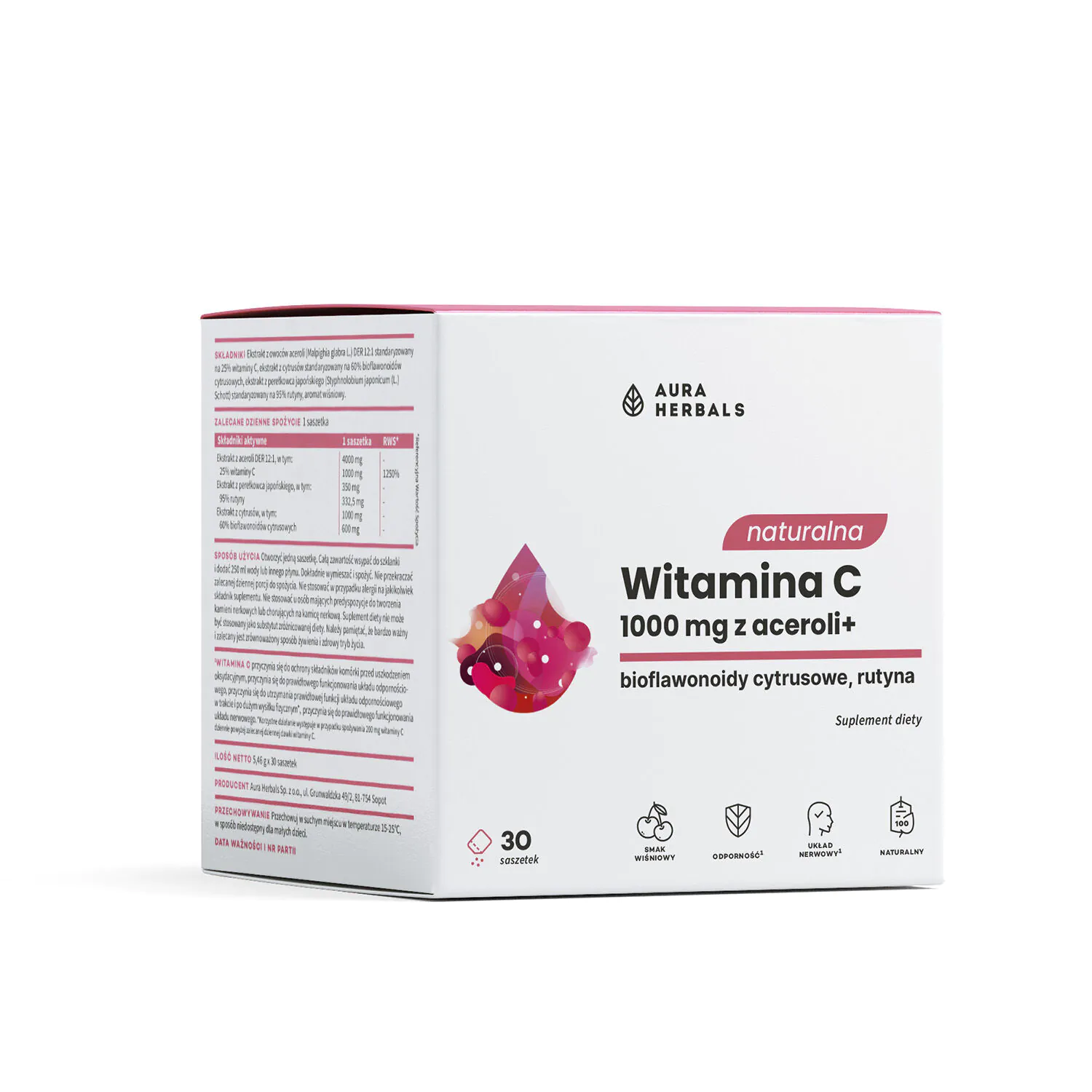Aura Herbals Prirodni vitamin C iz acerole 1000 mg vrećice