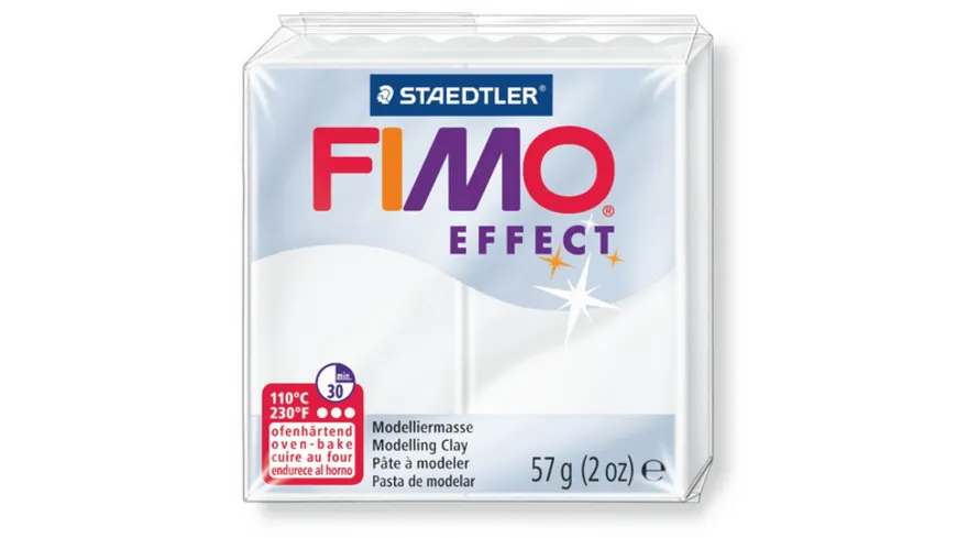 STAEDTLER FIMO - 8020-014 effect Ofenhärtende Modelliermasse transparent weiß 57 g