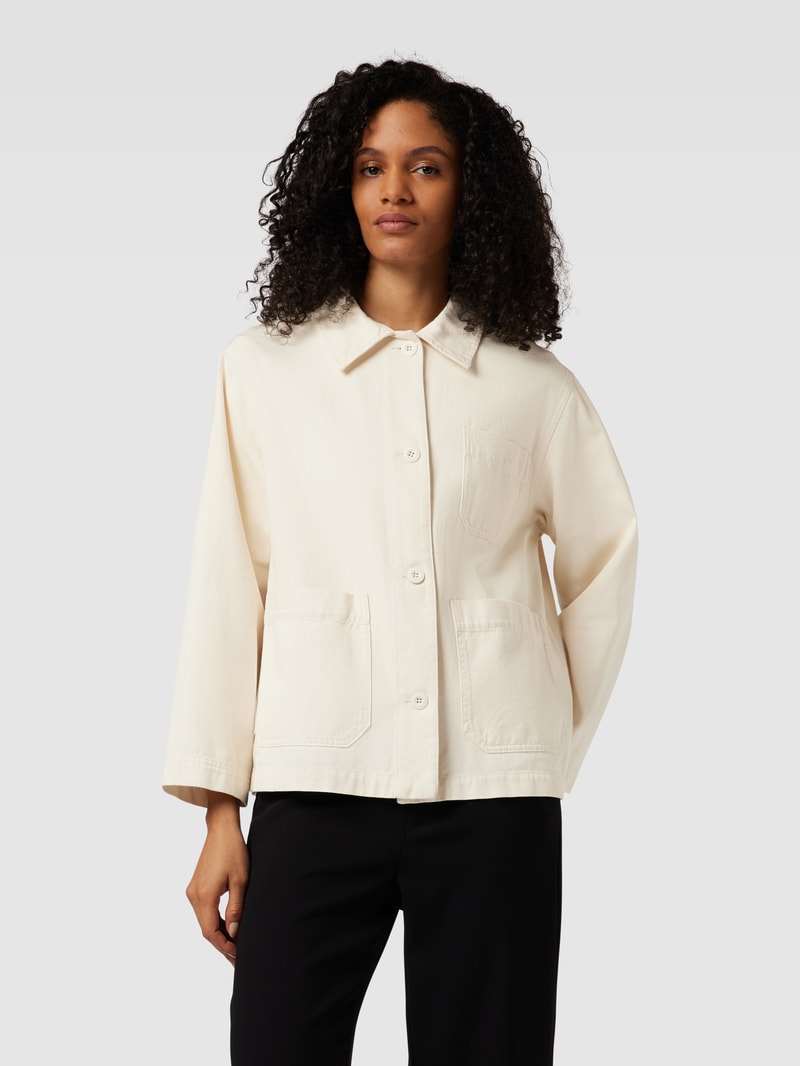 Hemdjacke in unifarbenem Design Modell 'FOSCARI' in ecru