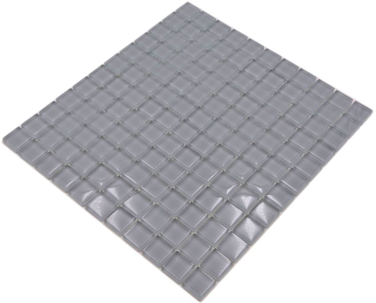 Mosani Mosaikfliesen Glasmosaik Mosaikfliesen grau hellgrau anthrazit Poolmosaik
