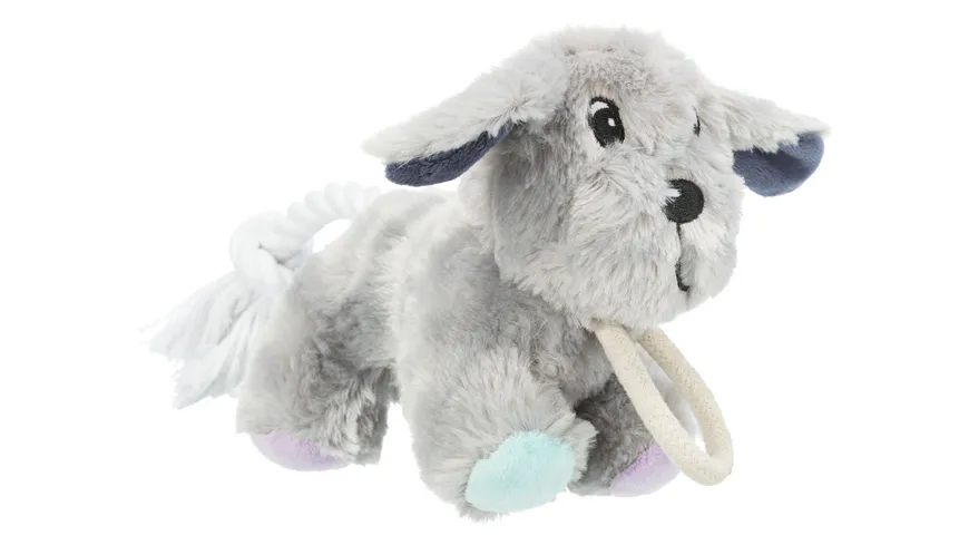 Trixie Junior Hund mit Tau aus Plüsch 24 cm Hundespielzeug