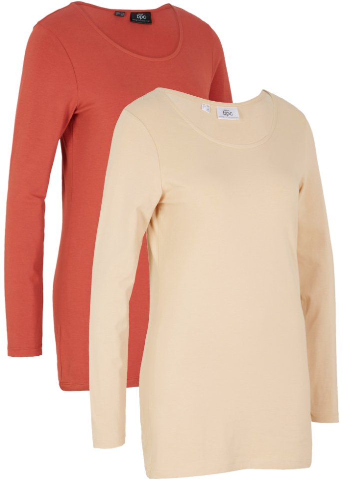 Longshirt mit Bio-Baumwolle (2er Pack)