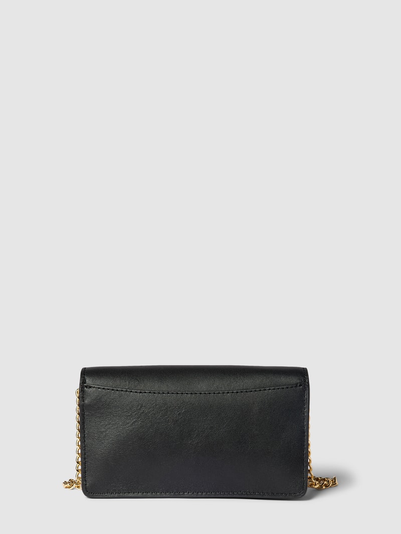 Clutch mit Label-Applikation in schwarz