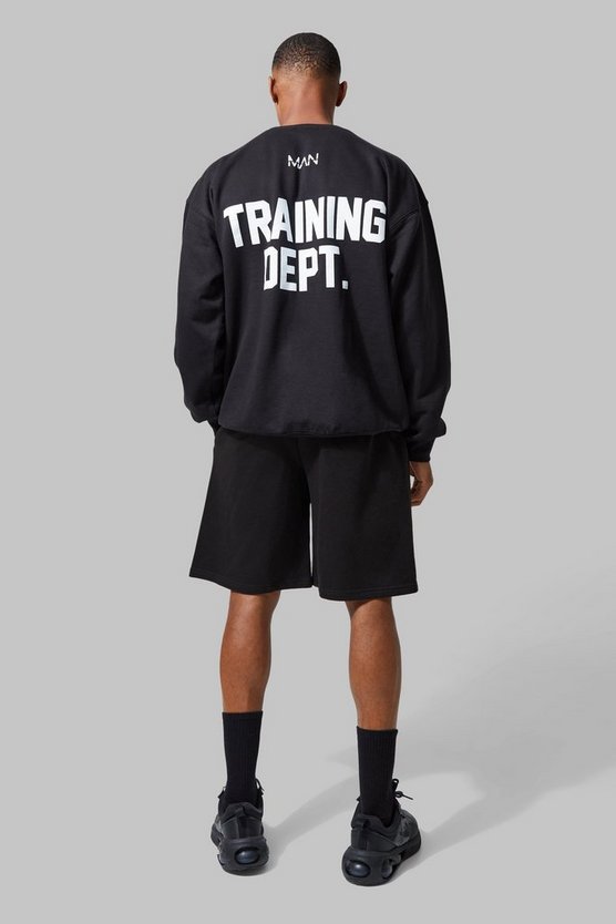 Man Active Oversize Sweatshirt mit Training Dept Print