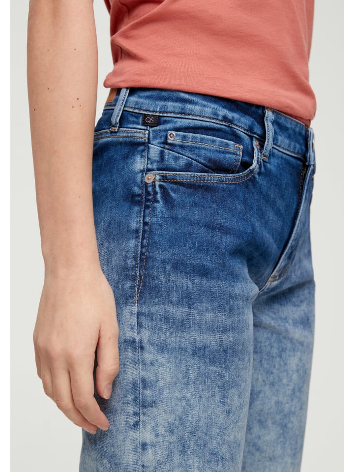 QS Jeans-Hose kurz in Blau günstig kaufen
