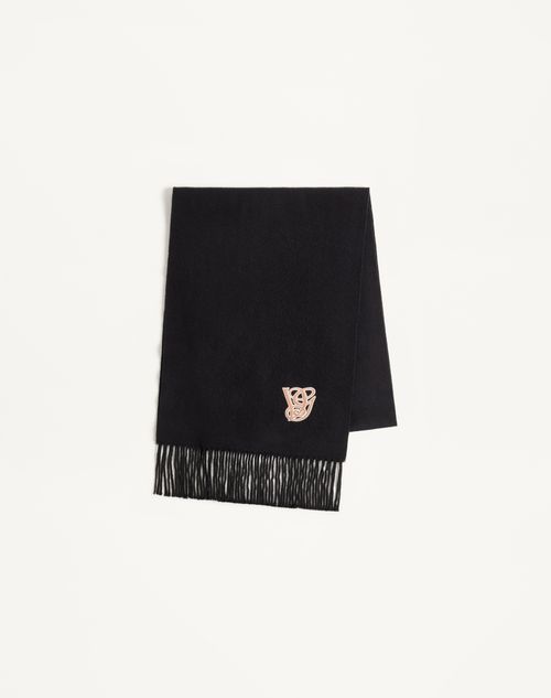 Cachecol Valentino Garavani em lã e cashmere com bordados