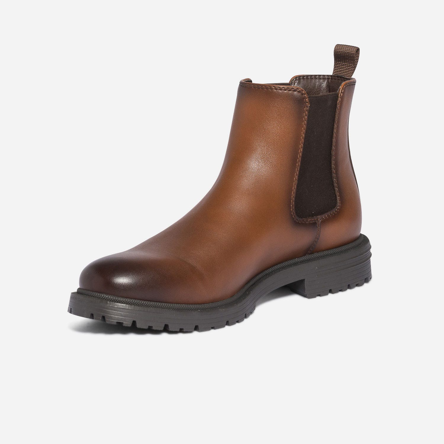 Chelsea boots cognac en semelle crantée