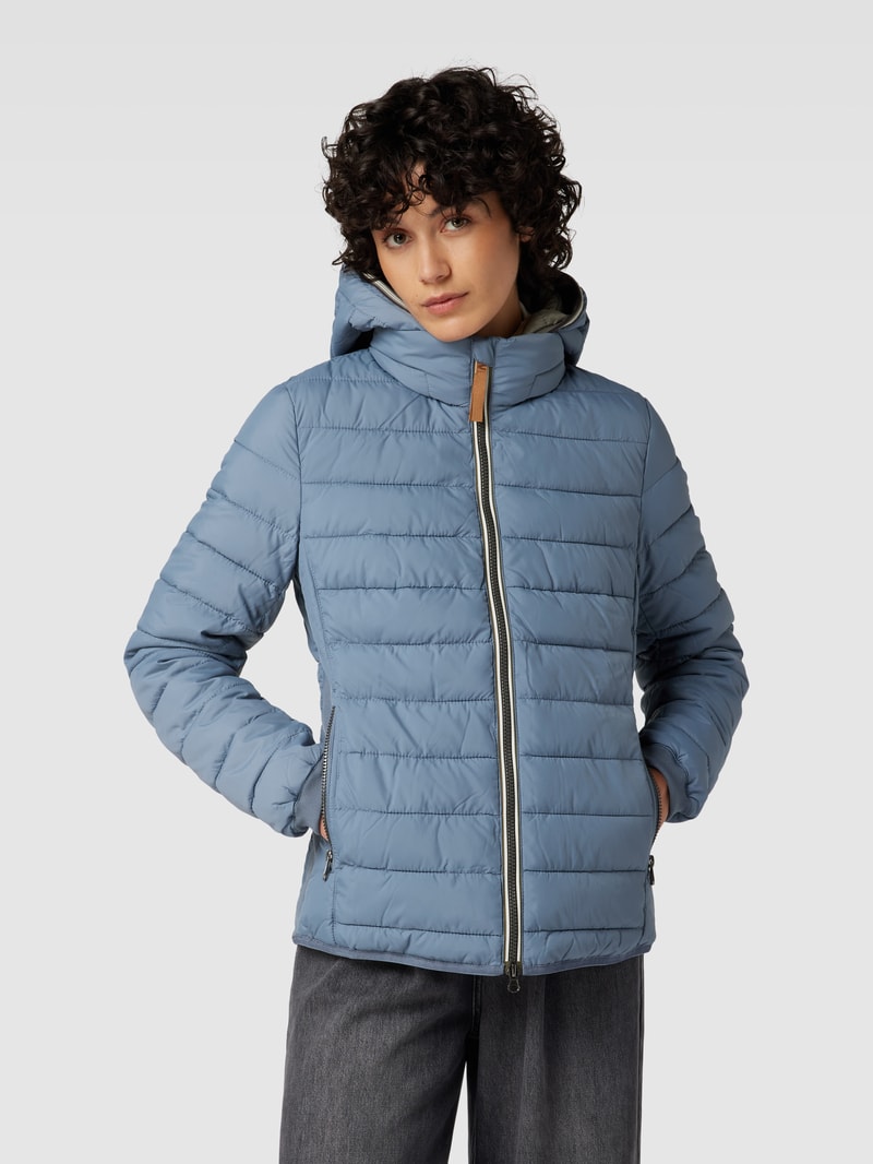 Steppjacke mit Label-Details in blau