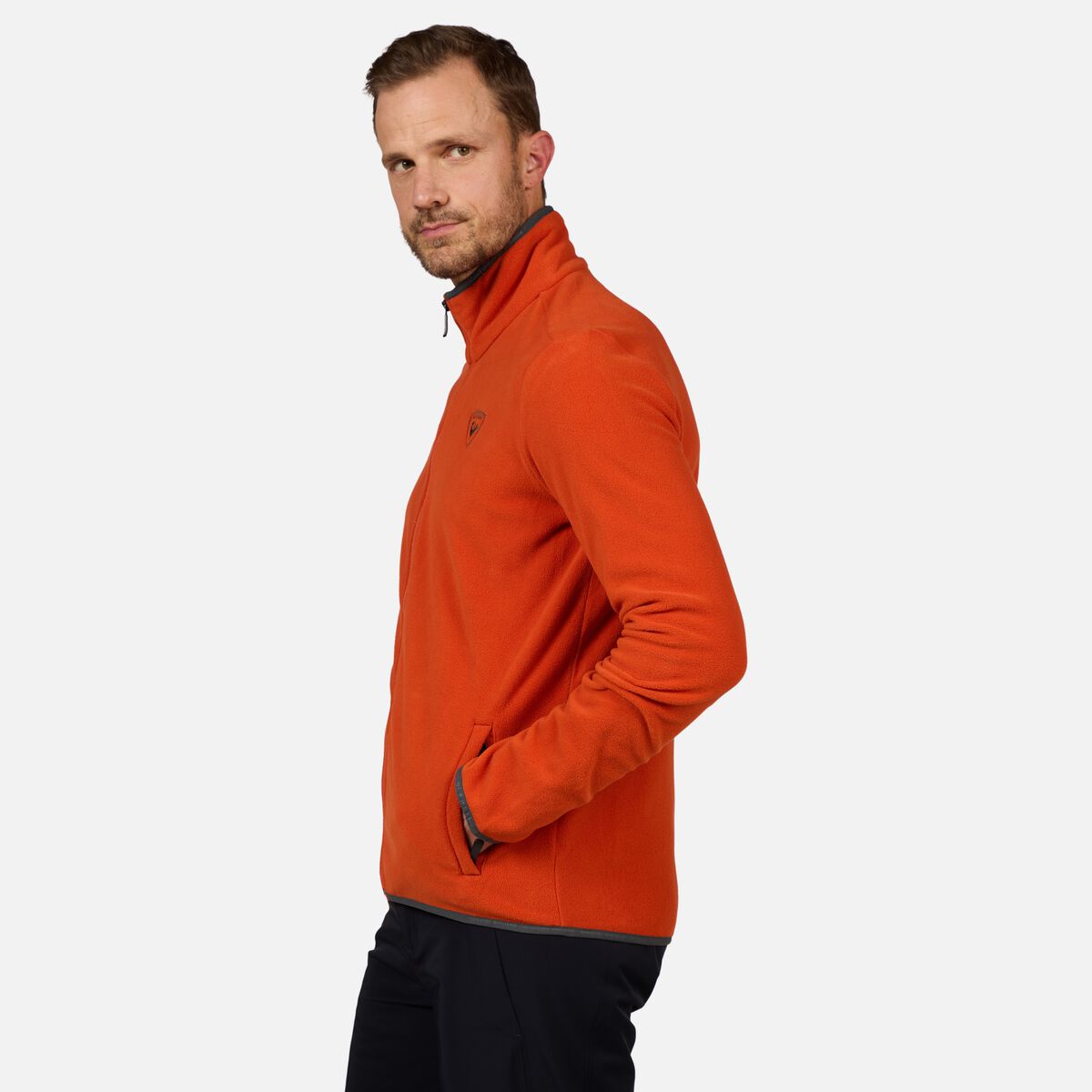 Herrenfleecejacke mit durchgehendem Reißverschluss Strawpile