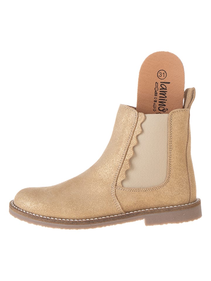 lamino Leder-Chelsea-Boots in Gold günstig kaufen