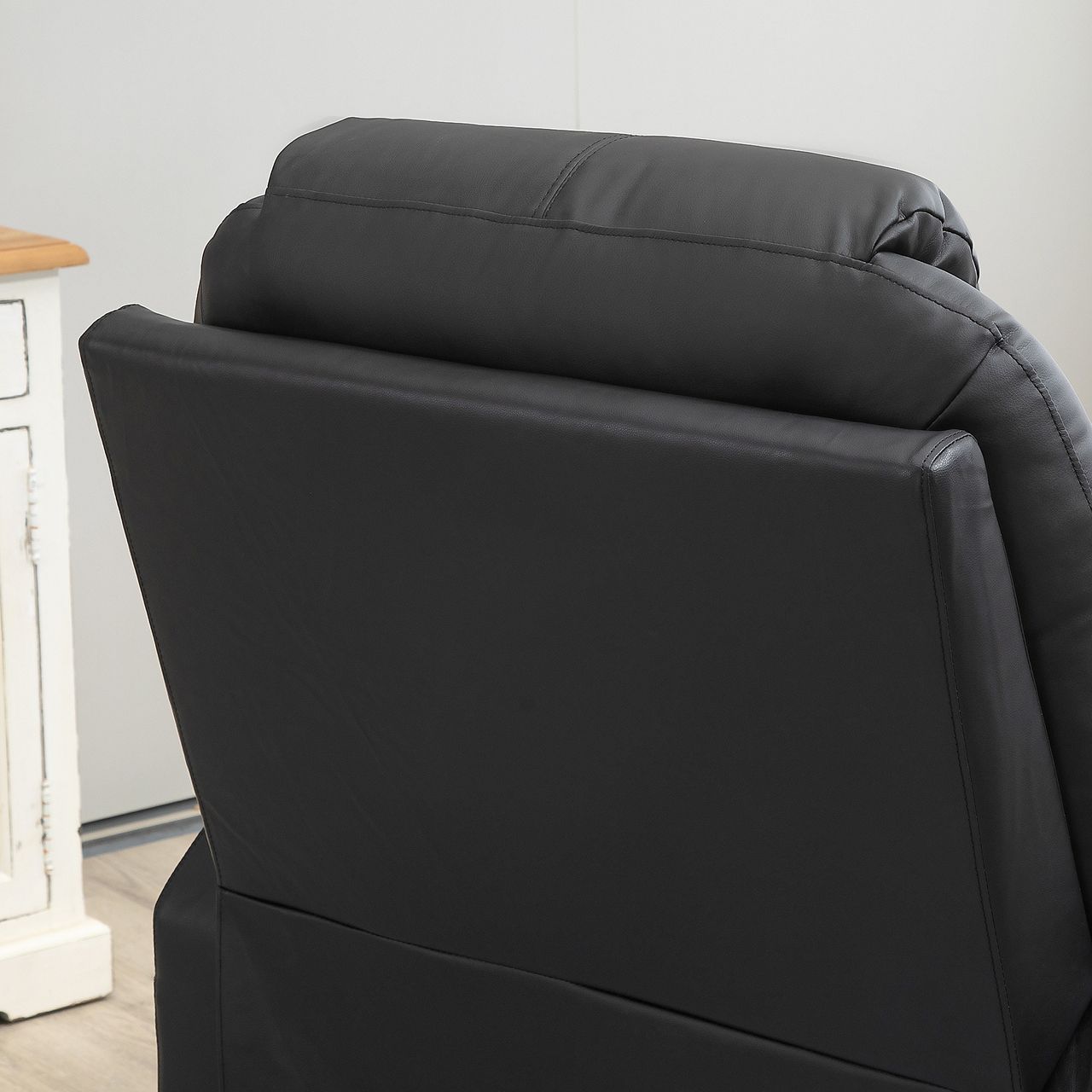 HOMCOM Elektrischer Aufstehsessel, Massagesessel mit Liegefunktion, Schwarz