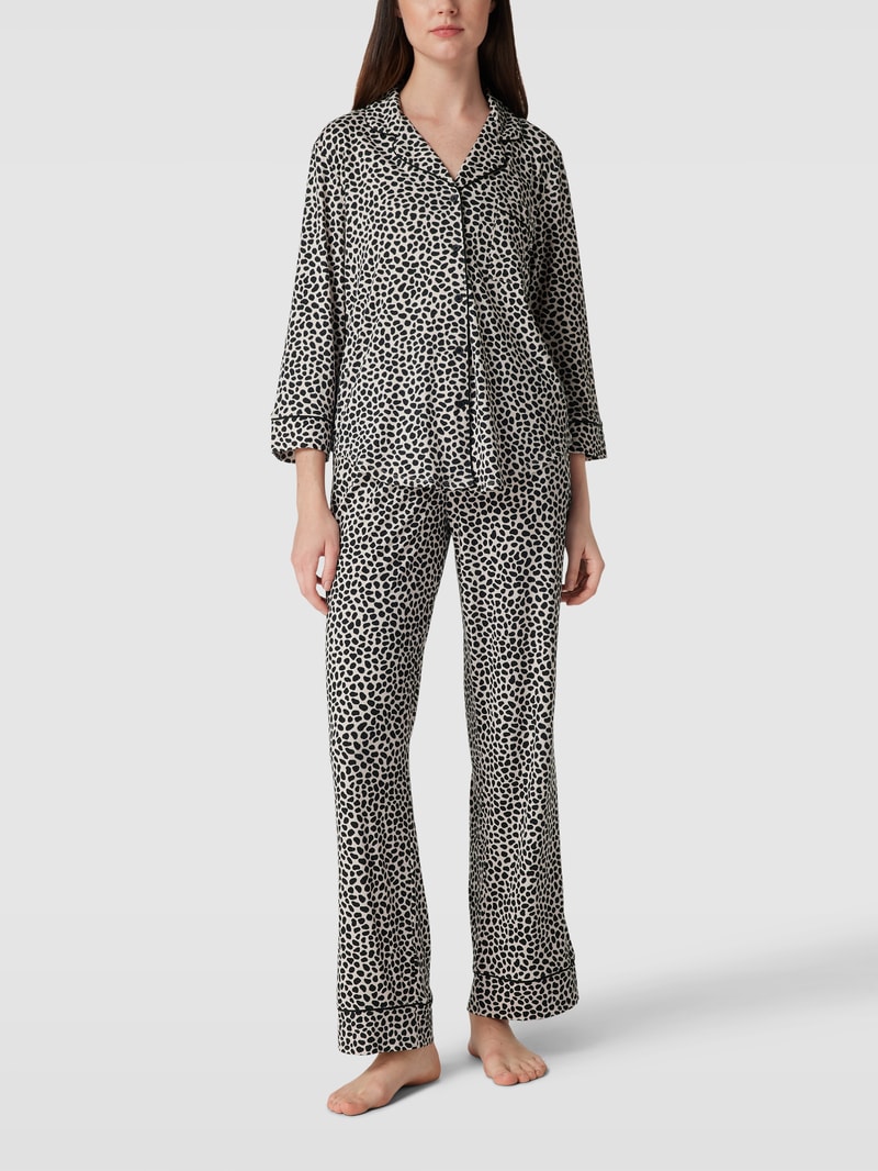 Pyjama mit Allover-Muster in offwhite