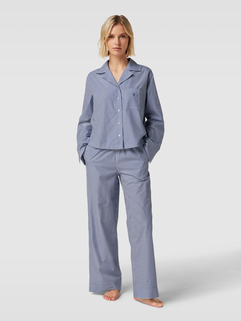 Pyjama mit Streifenmuster in marineblau