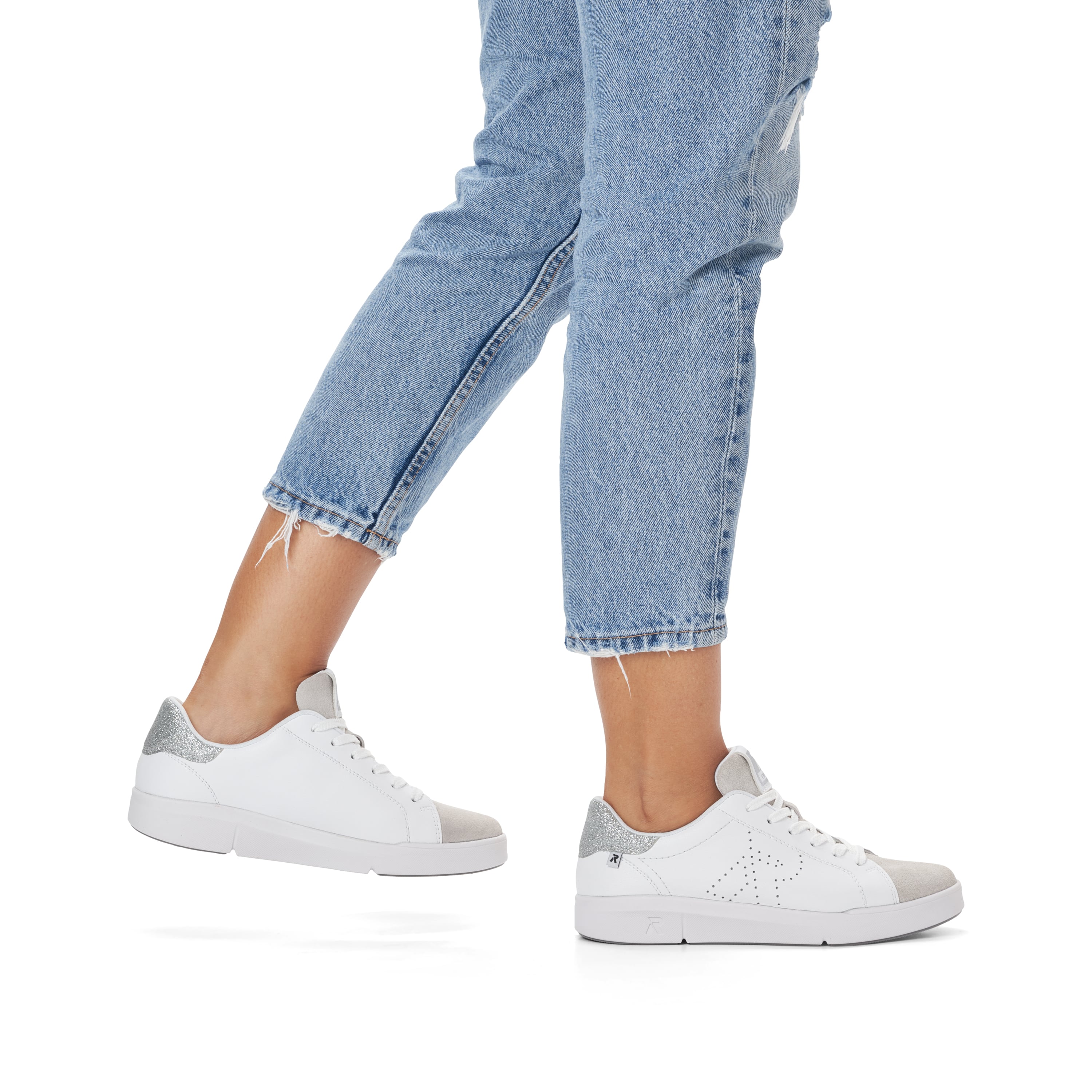 Rieker Damen Sneaker Low swan-white beige