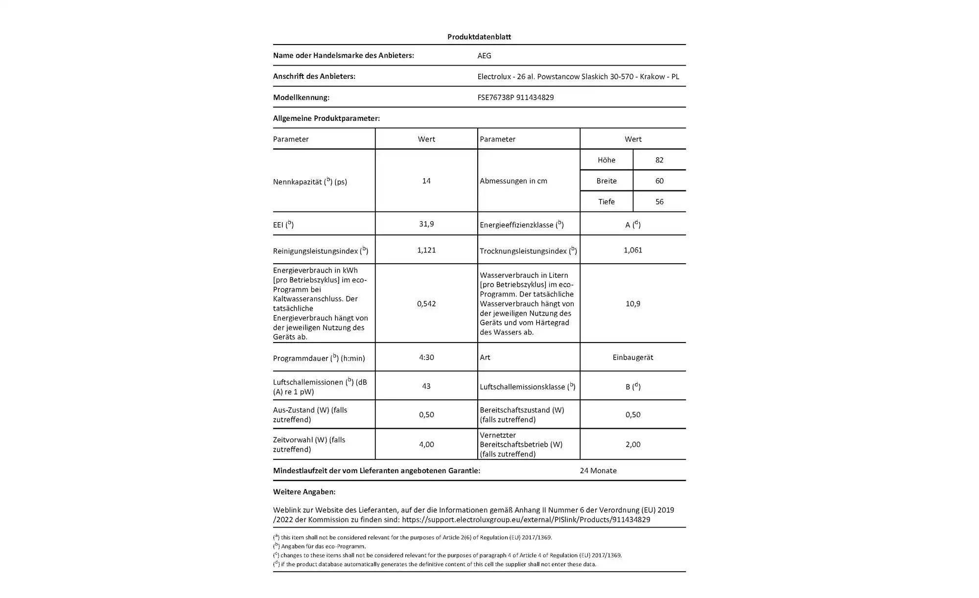 AEG Einbau-Geschirrspüler FSE76738P