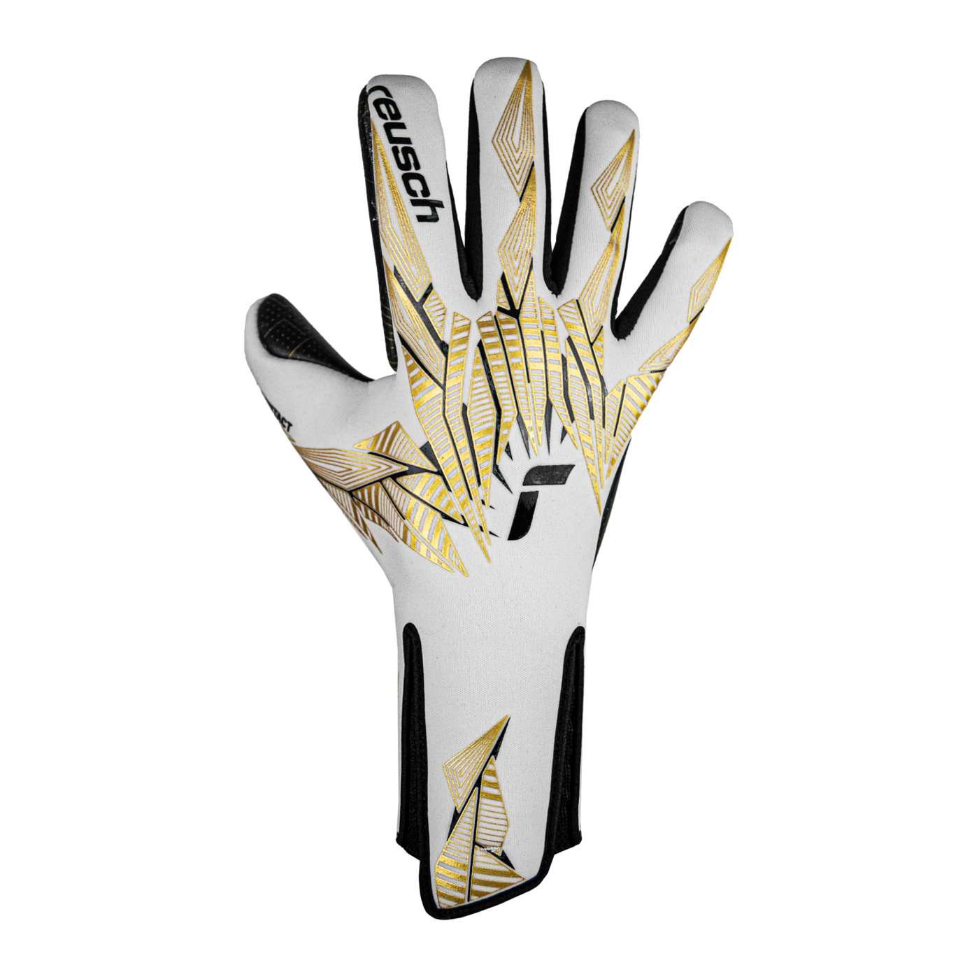 Reusch Pure Contact Gold X GluePrint Strapless TW-Handschuhe Weiss Gold Schwarz F1131