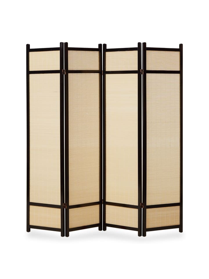 Homestyle4u 4-tlg. Paravent in Schwarz 176x175 günstig kaufen onesize