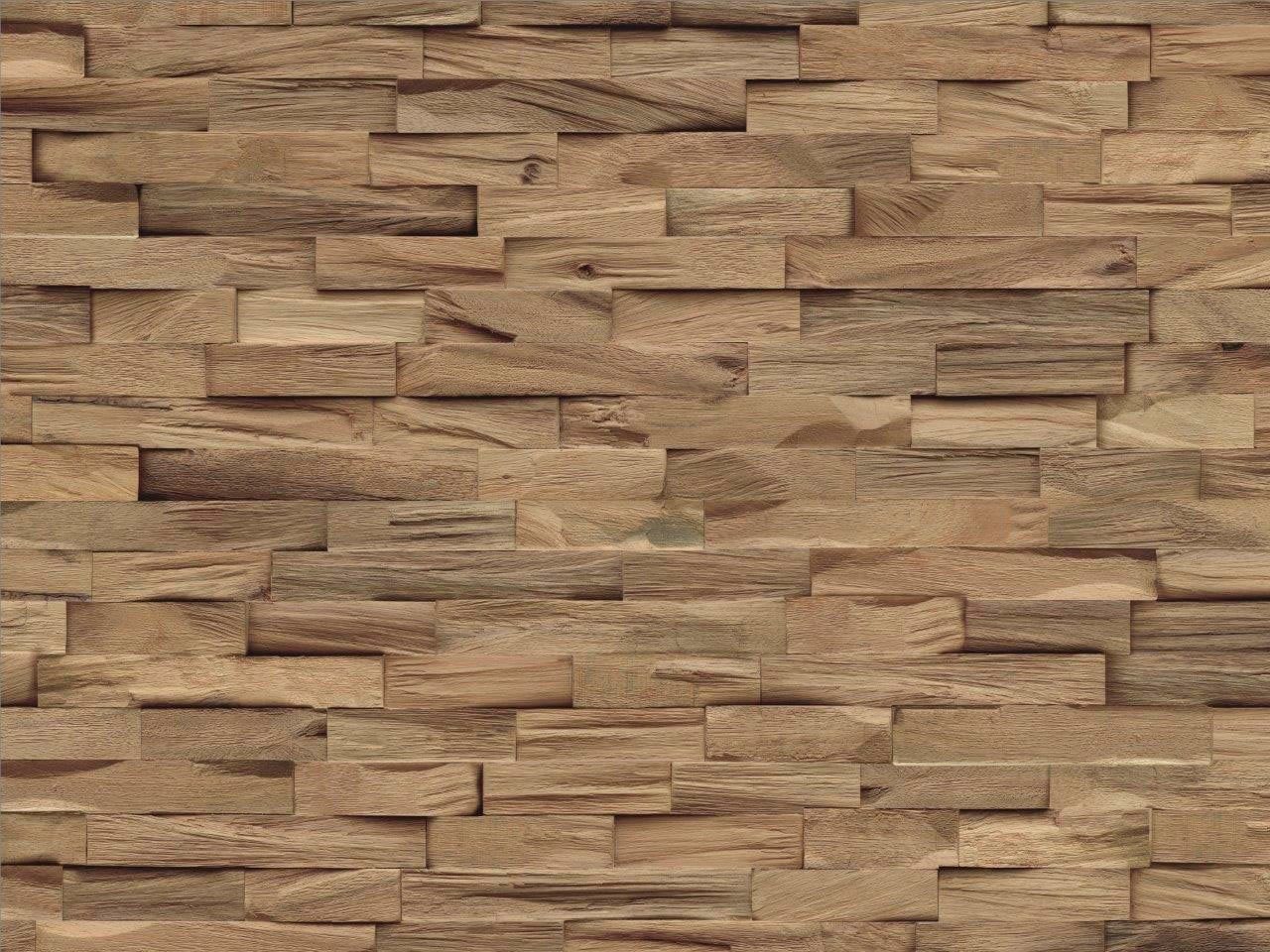 Wandpaneel Indo Echtholzpaneel Beachwood, BxL: 15x61 cm, 0,106 qm, (Packung, 10-tlg) schallreduzierende Wandverkleidung mit 3D-Effekt