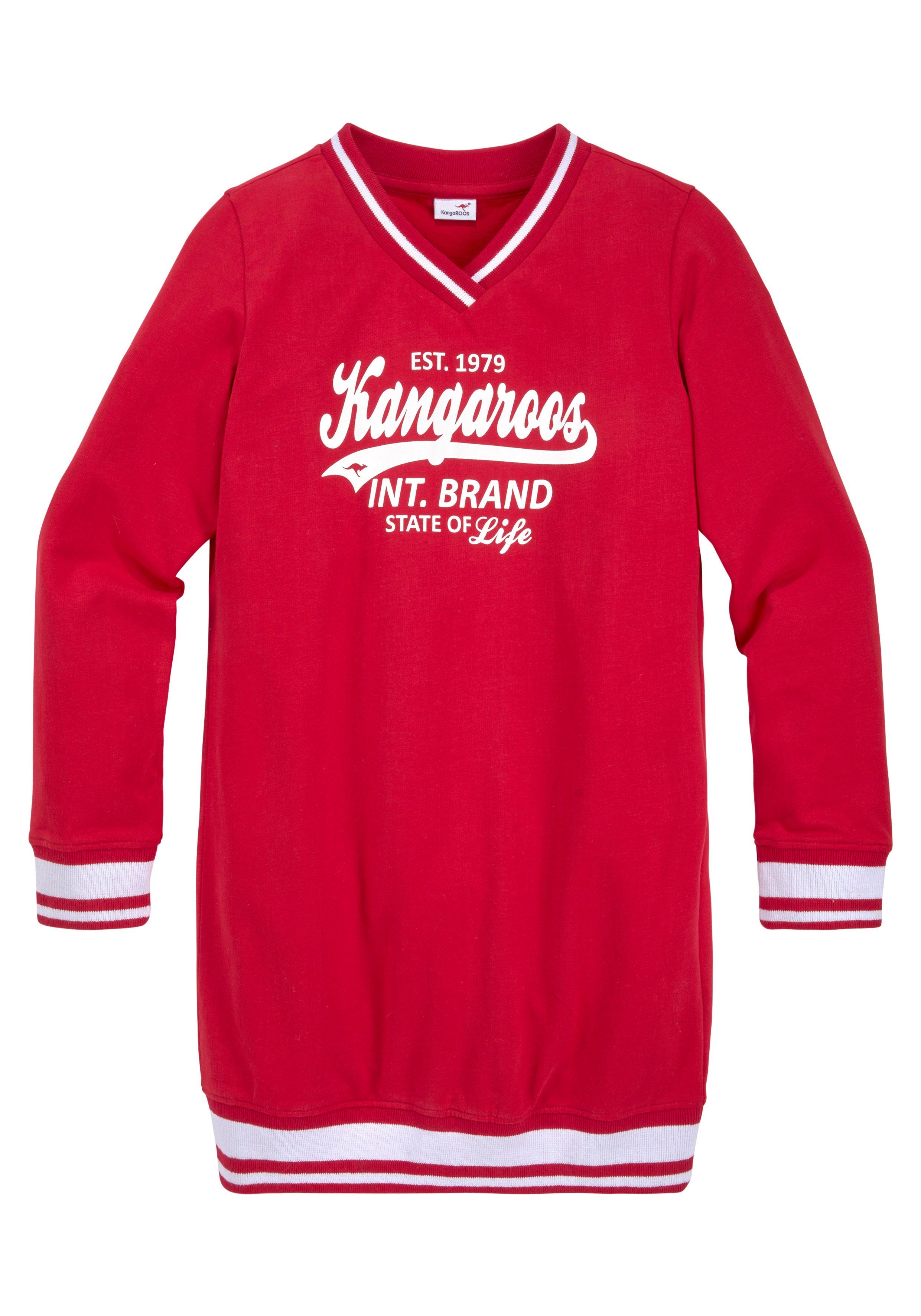 KangaROOS Sweatkleid State of Life mit V-Ausschnitt