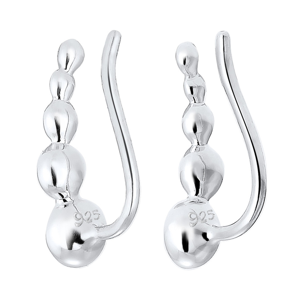 Elli Elli Boucles d'Oreilles Femmes Earcuff Geo avec cristaux en argent sterling 925 Boucles d'oreilles