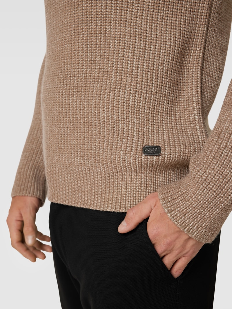 Strickpullover mit Rollkragen Modell 'Moulino' in camel