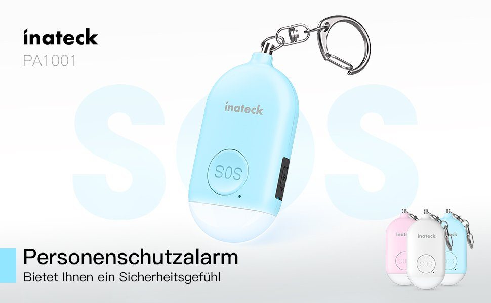 Inateck 3er-Pack 130 DB Persönlicher Alarm Taschenalarm Alarmanlage