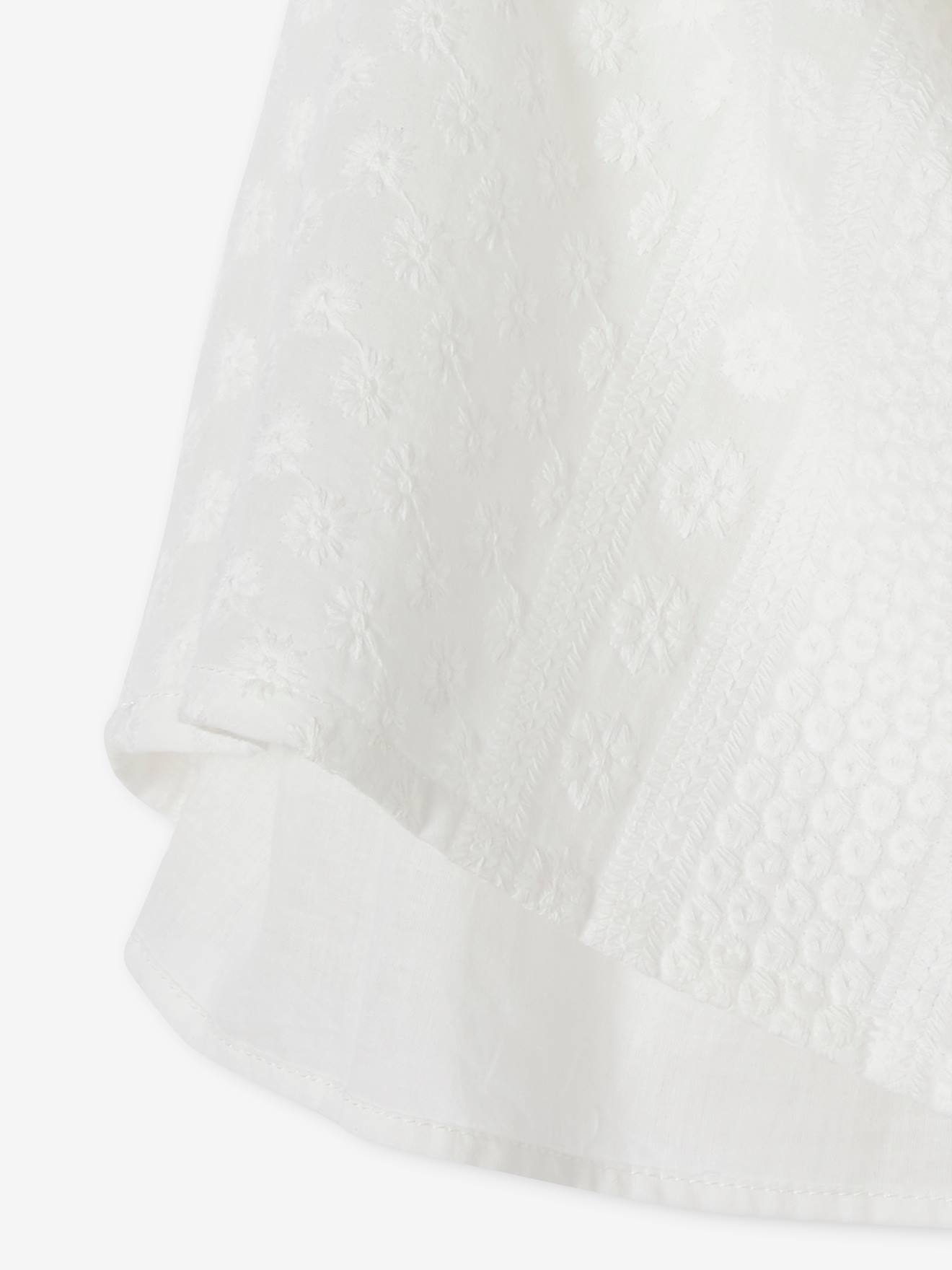 Robe de cérémonie brodée fille écru