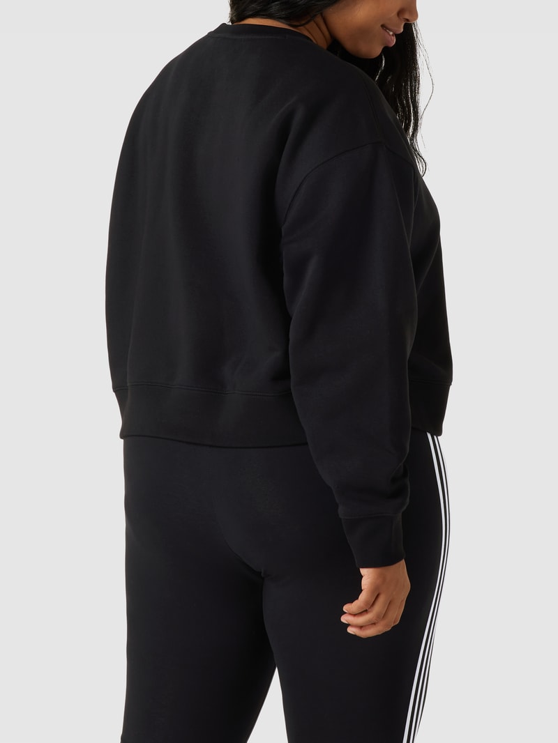 PLUS SIZE Sweatshirt mit Label-Stitching in schwarz