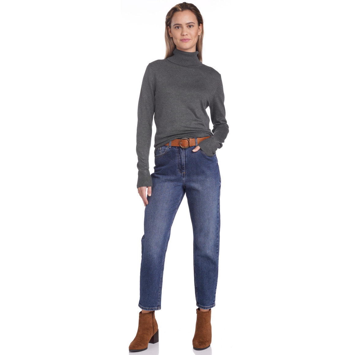 Damen Rollkragenpullover aus Feinstrick