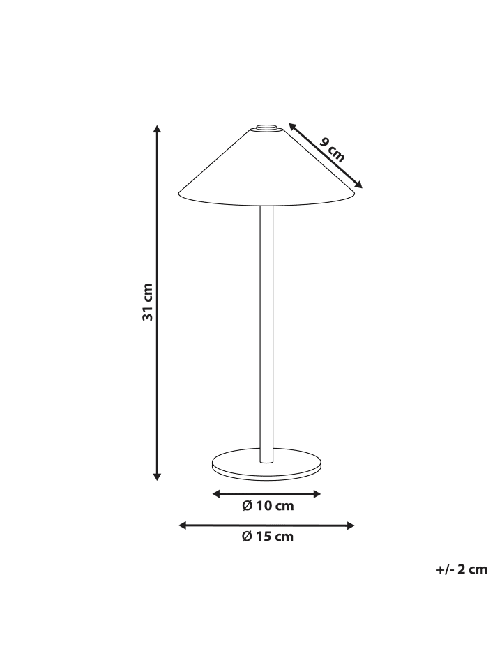 Beliani Tischleuchten FRANCOLI in Braun - (W) 15 x (H) 31 x (L) 15 cm günstig kaufen onesize