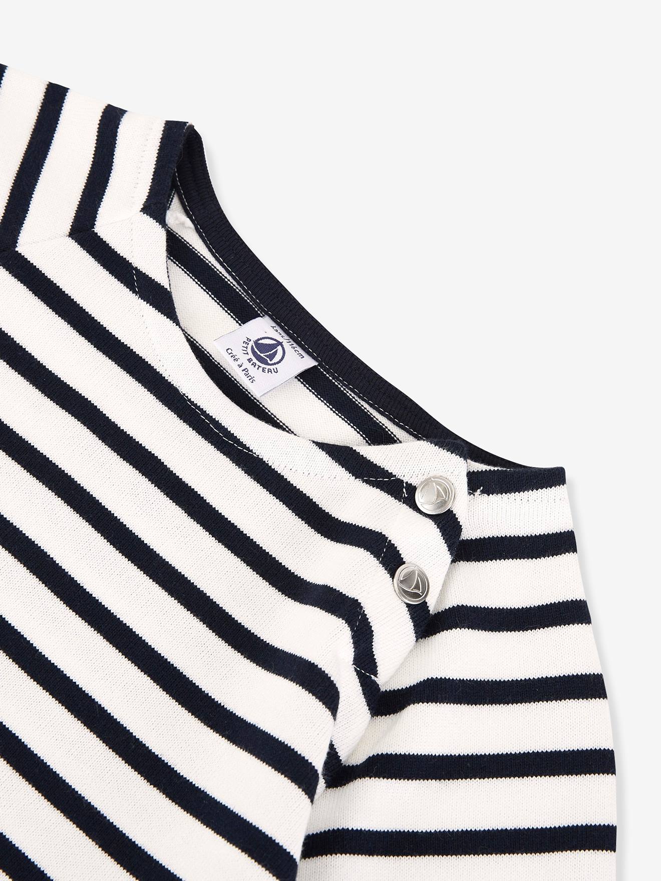 Robe manches courtes coton PETIT BATEAU rayé marine