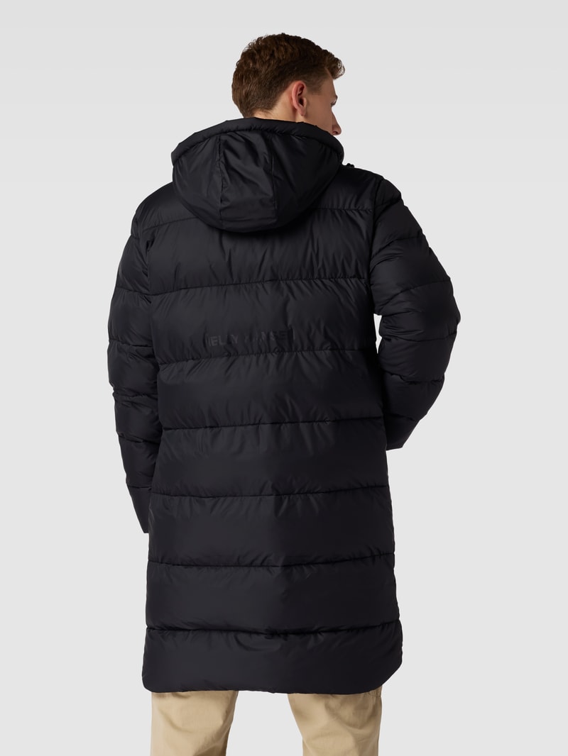 Steppparka mit Label-Print in schwarz