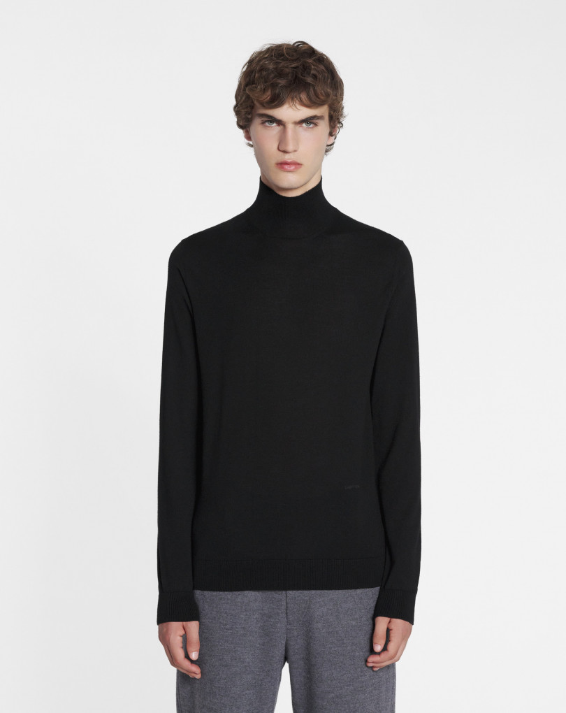 PULL À COL ROULÉ EN LAINE ET SOIE