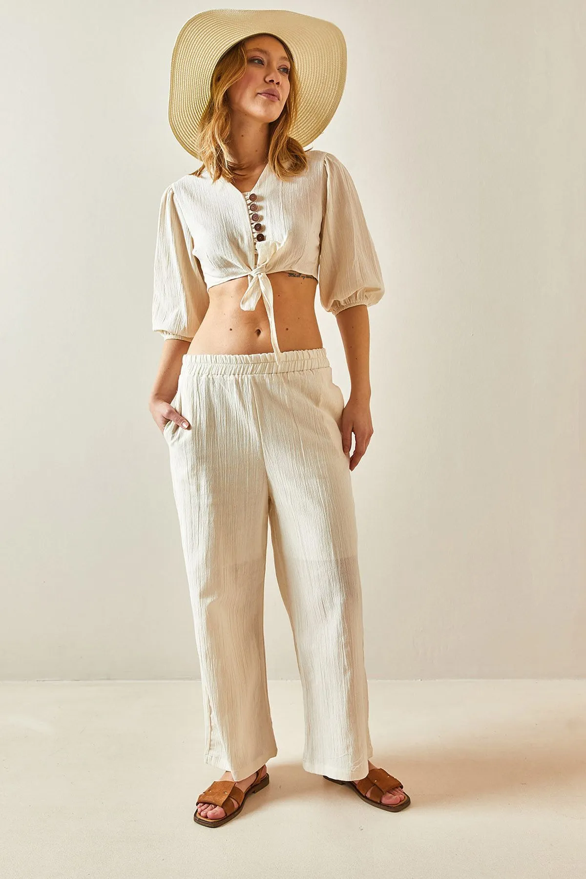 XHAN  Zweiteiler - Ecru - Regular Fit