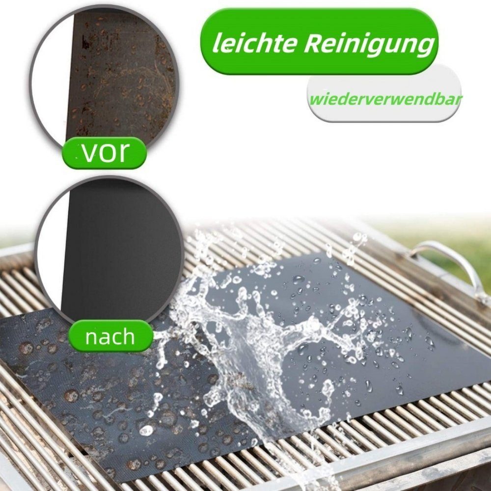 Suzakuin Backmatte BBQ Grillmatte 3er Set - Backpapier Wiederverwendbar Schutzmatte