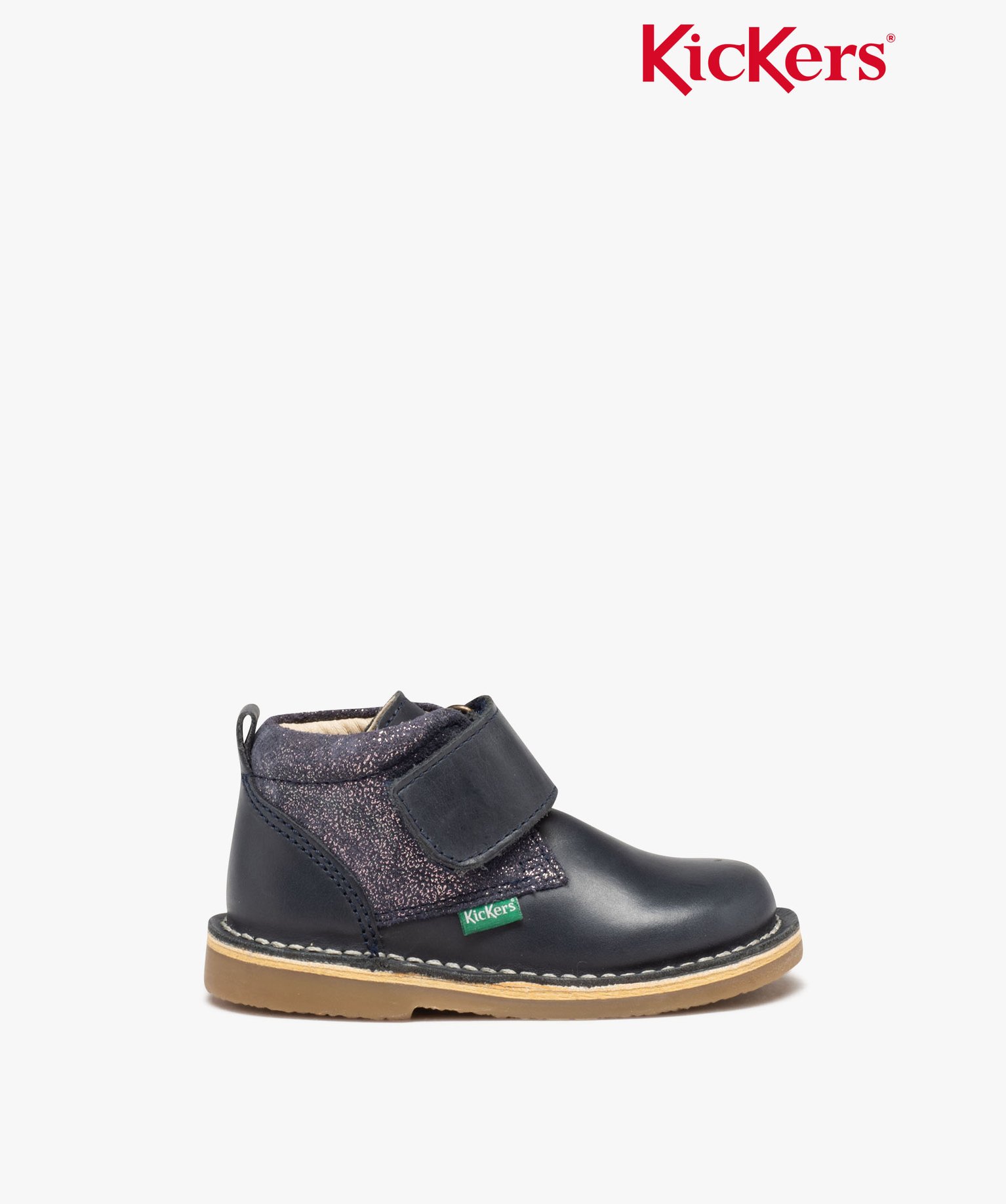 Boots bébé fille en cuir avec col à paillettes et scratch... marine | GEMO