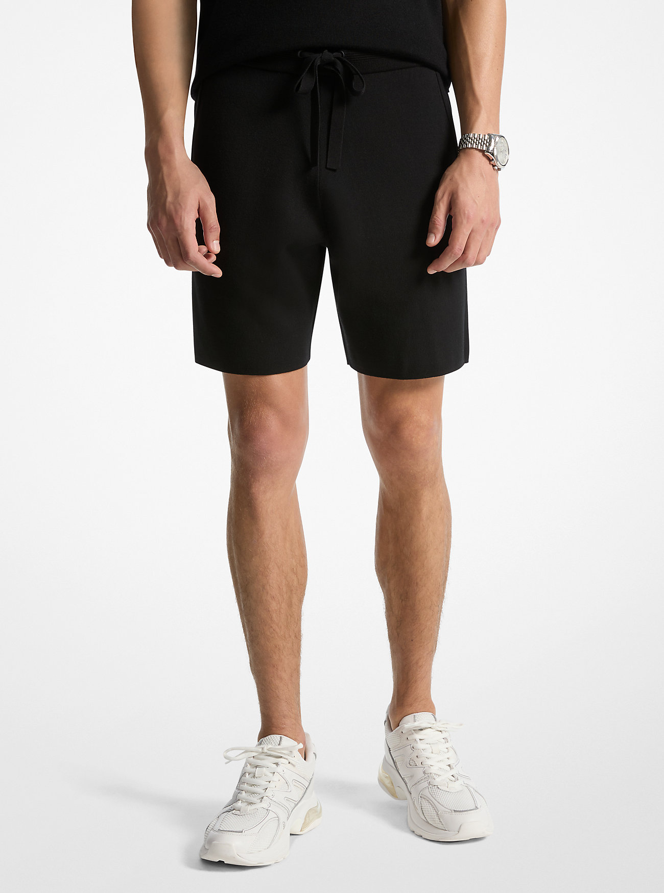 Pantaloncini in cotone con coulisse - NERI