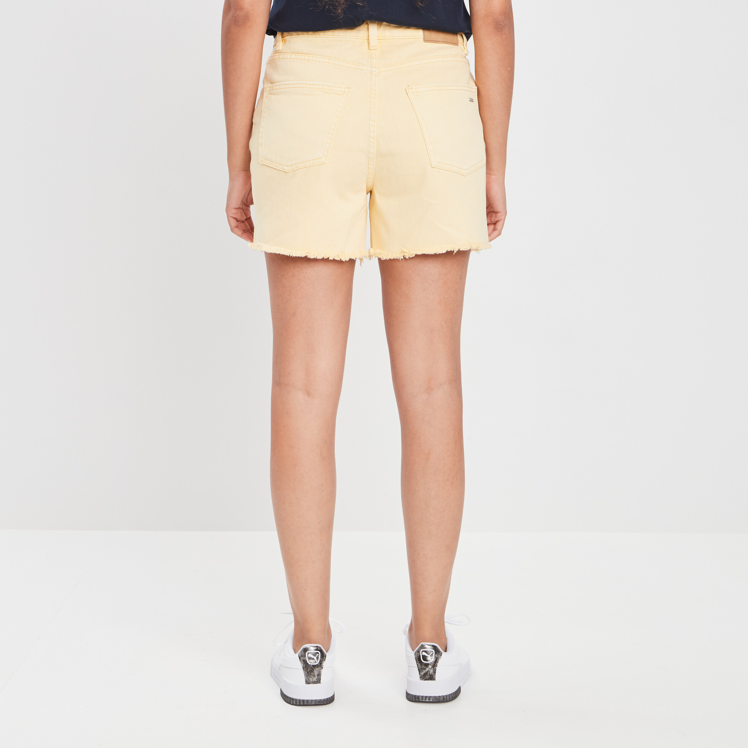 Short droit taille haute jaune femme | La Halle